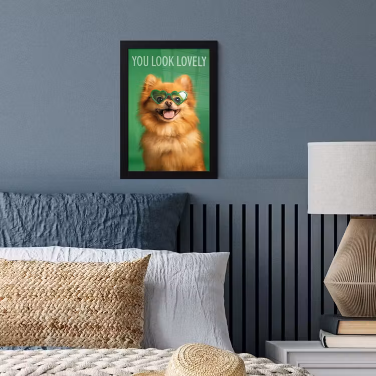 Hond - Zonnebril - Valentijn - Love fotolijst zwart zonder passe partout klein -sfeer3