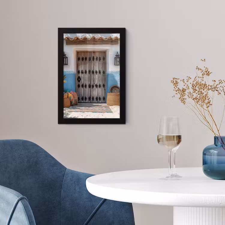 Deur - Manden - Planten fotolijst zwart zonder passe partout klein -sfeer4