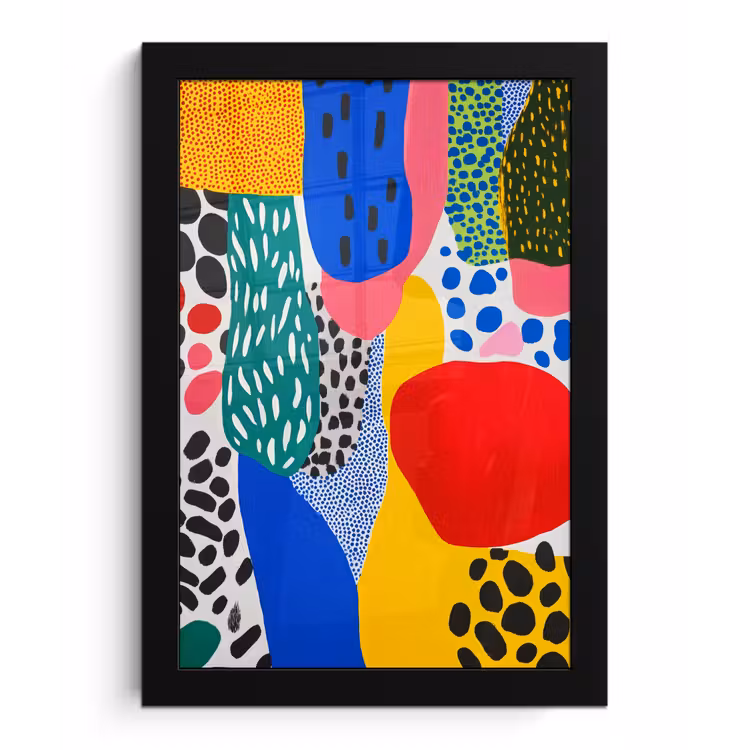 Stippen - Vormen - Modern - Kleuren fotolijst zwart zonder passe partout klein -3d