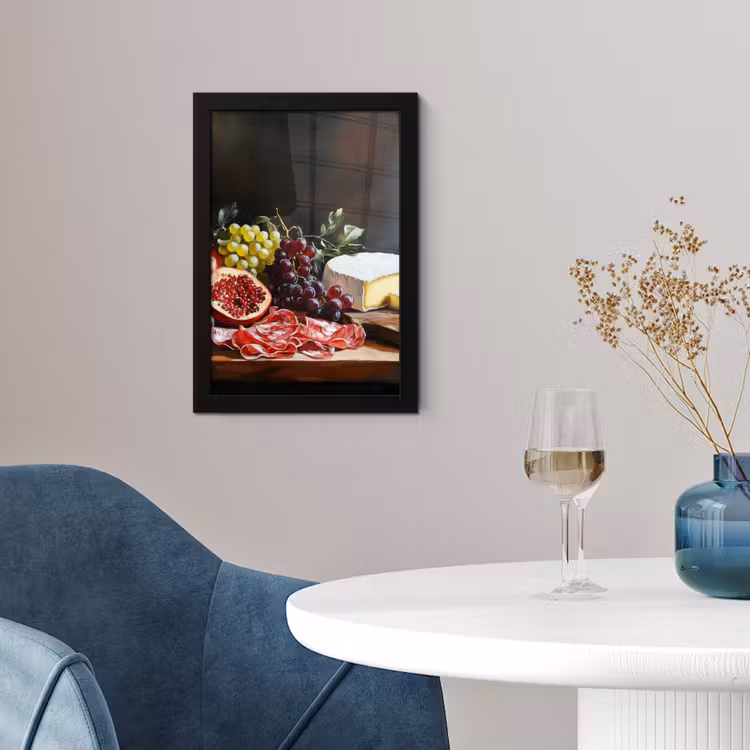 Borrelplank - Stilleven - Vintage fotolijst zwart zonder passe partout klein -sfeer4