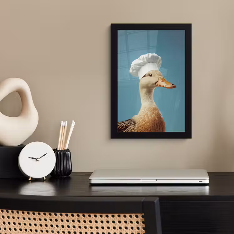 Eend - Koksmuts - Cute - Vogel fotolijst zwart zonder passe partout klein -sfeer1