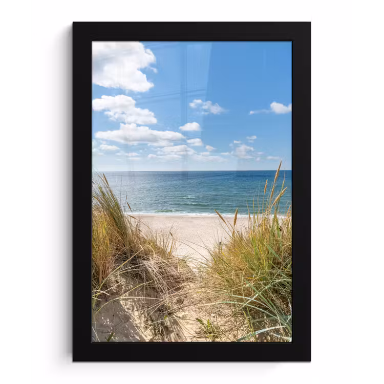 Duin - Gras - Zee - Strand fotolijst zwart zonder passe partout klein -3d