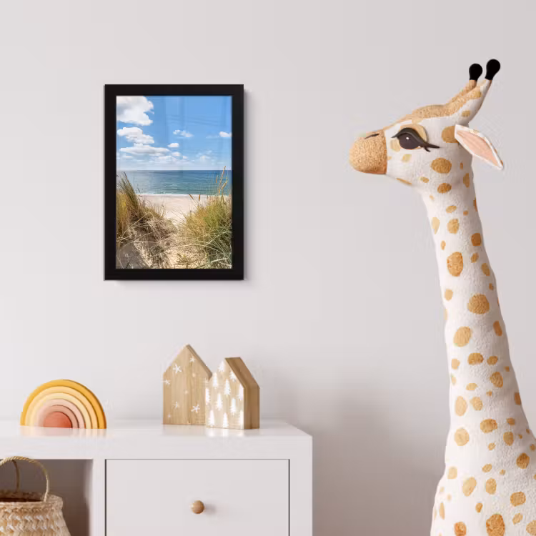 Duin - Gras - Zee - Strand fotolijst zwart zonder passe partout klein -usfeer4_kinderkamer