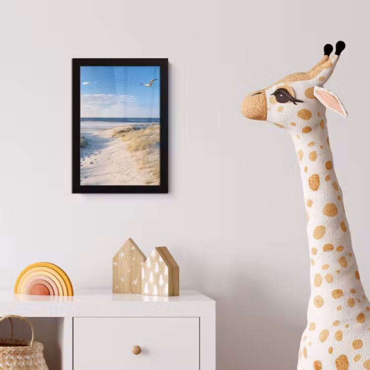 Duin - Meeuw - Strand - Zee - Zon fotolijst zwart zonder passe partout klein -usfeer4_kinderkamer