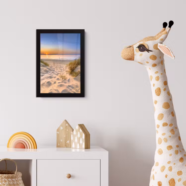 Duin - Zonsondergang - Horizon - Strand - Gras fotolijst zwart zonder passe partout klein -usfeer4_kinderkamer