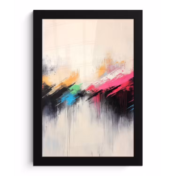 Dynamisch - Abstract - Kleurrijk - Zwart fotolijst zwart zonder passe partout klein -3d