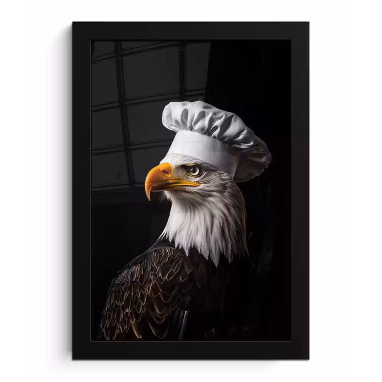 Arend -Amerika - Koksmuts - Vogel - Stoer fotolijst zwart zonder passe partout klein -3d