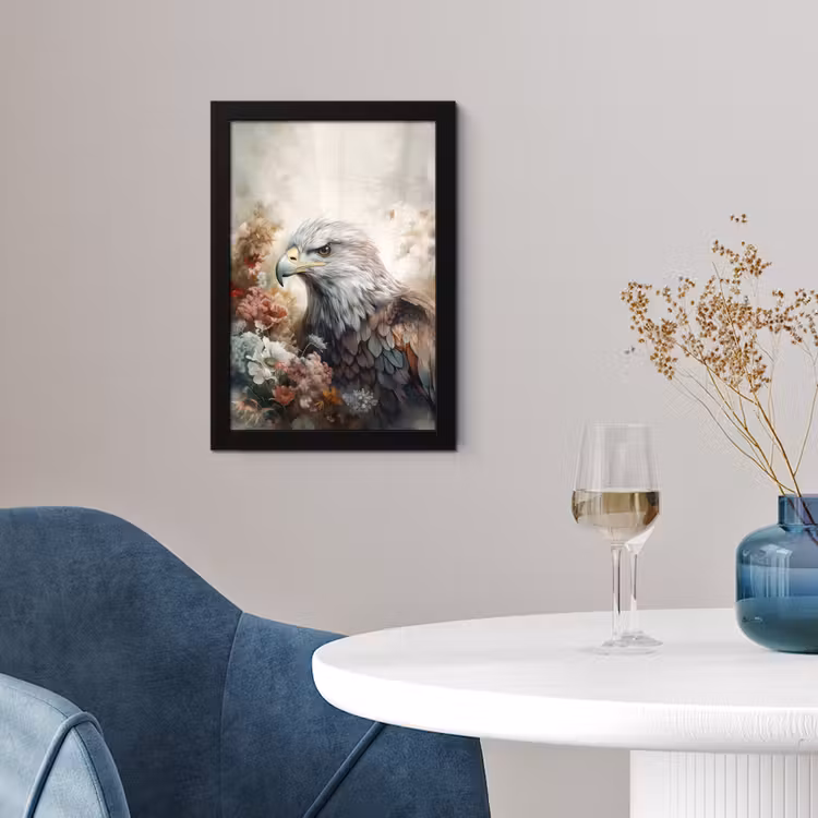 Arend - Adelaar - Vogel - Bloemen - Natuur fotolijst zwart zonder passe partout klein -sfeer4