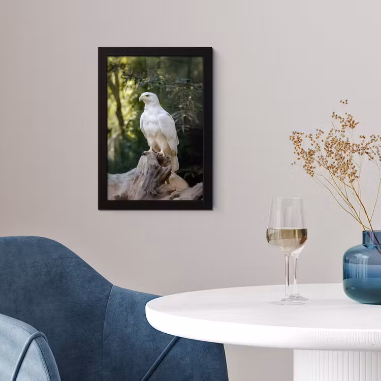 Arend - Hout - Wit - Planten fotolijst zwart zonder passe partout klein -sfeer4