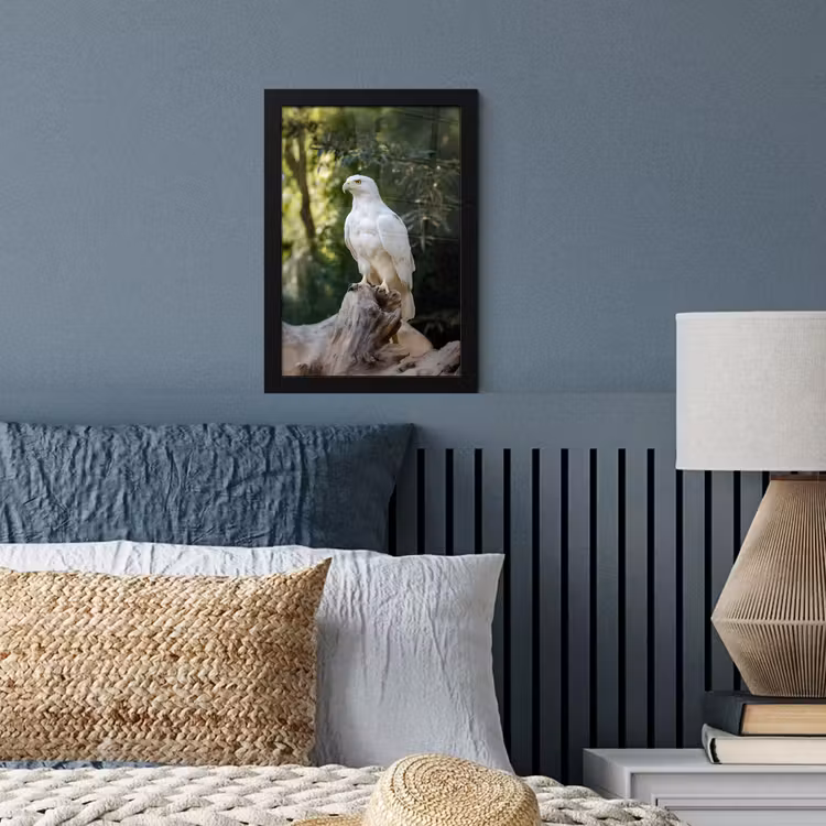 Arend - Hout - Wit - Planten fotolijst zwart zonder passe partout klein -sfeer3