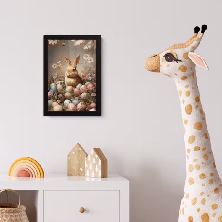 Paashaas - Lente - Paaseieren fotolijst zwart zonder passe partout klein -usfeer4_kinderkamer