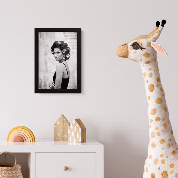 Edgy - Vrouw - Zwart - Wit fotolijst zwart zonder passe partout klein -usfeer4_kinderkamer