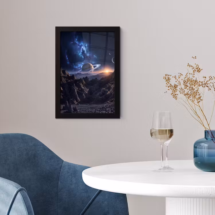 Fantasy - Kosmos - Landschap fotolijst zwart zonder passe partout klein -sfeer4