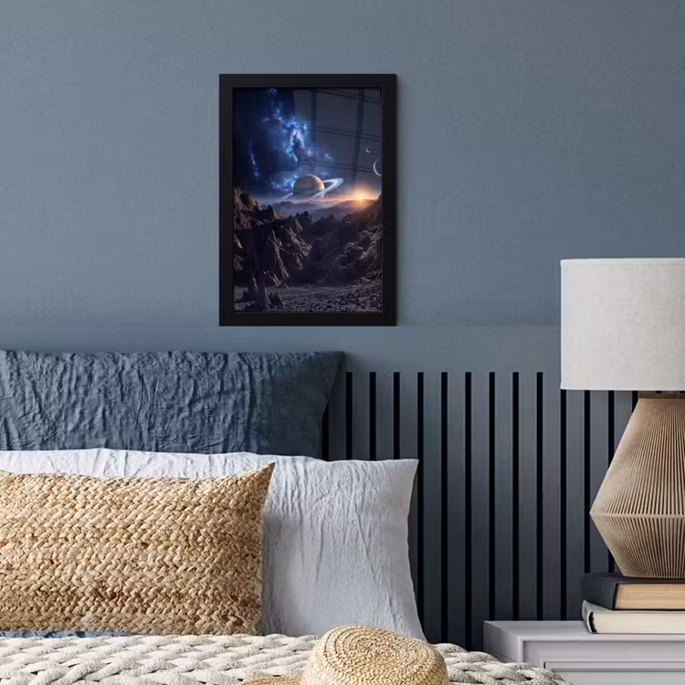 Fantasy - Kosmos - Landschap fotolijst zwart zonder passe partout klein -sfeer3