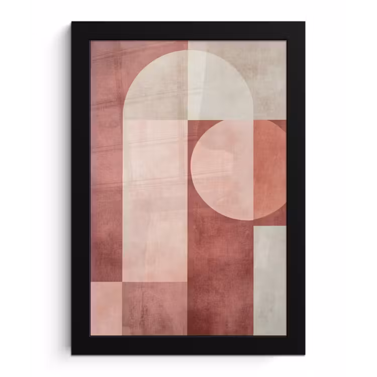 Figuren - Abstract - Roze fotolijst zwart zonder passe partout klein -3d