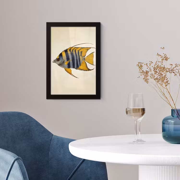Vis - Sierlijk - Vinnen - Illustratie fotolijst zwart zonder passe partout klein -sfeer4