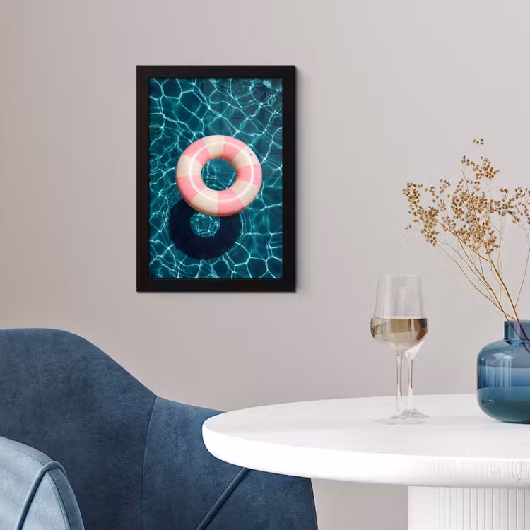 Drijvend - Zwemband - Water fotolijst zwart zonder passe partout klein -sfeer4