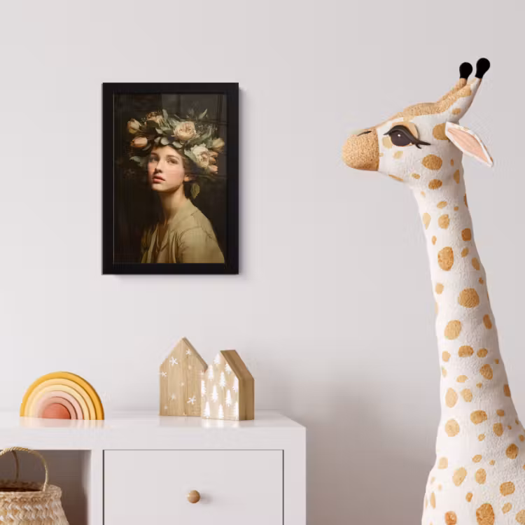 Bloemenstilte - Vrouw - Portret fotolijst zwart zonder passe partout klein -usfeer4_kinderkamer