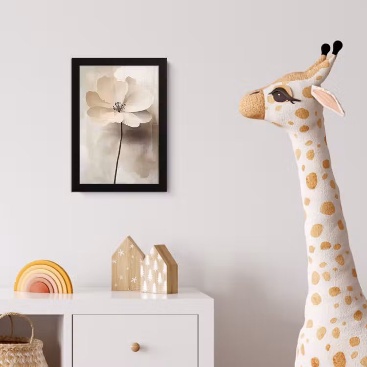 Bloem - Beige - Verf - Schaduw fotolijst zwart zonder passe partout klein -usfeer4_kinderkamer