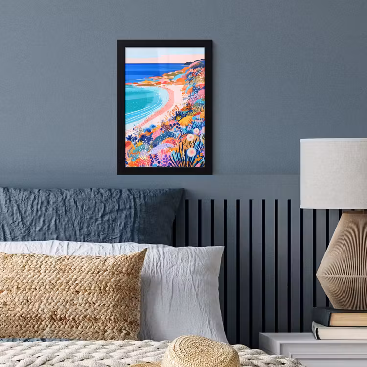 Bloemenweide - Zee - Zomers fotolijst zwart zonder passe partout klein -sfeer3