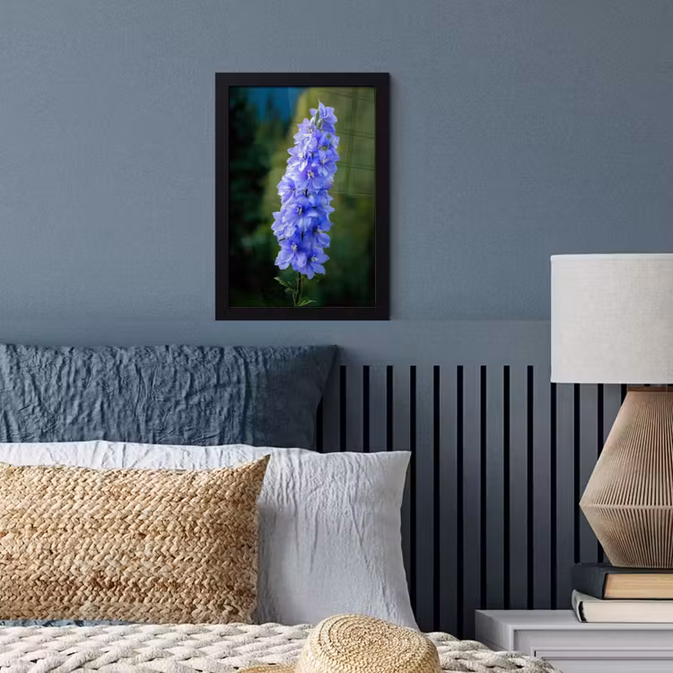 Bloemen - Blauw - Dennenboom fotolijst zwart zonder passe partout klein -sfeer3