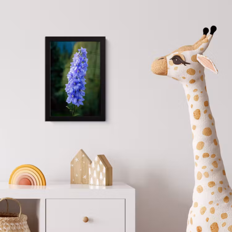 Bloemen - Blauw - Dennenboom fotolijst zwart zonder passe partout klein -usfeer4_kinderkamer