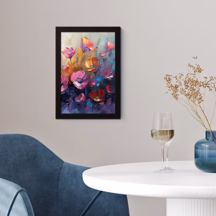 Bloemen - Botanisch - Kunst - Roze - Natuur fotolijst zwart zonder passe partout klein -sfeer4