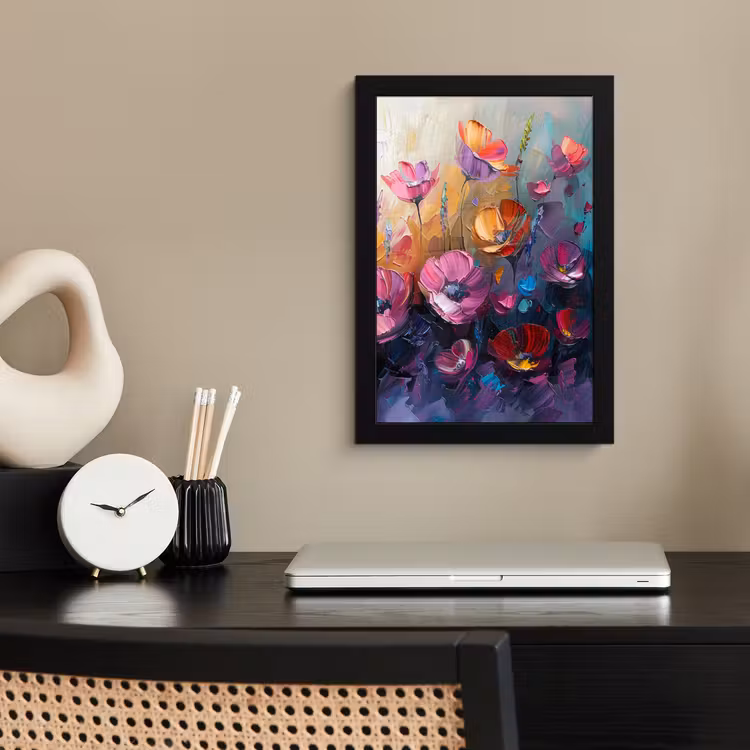 Bloemen - Botanisch - Kunst - Roze - Natuur fotolijst zwart zonder passe partout klein -sfeer1