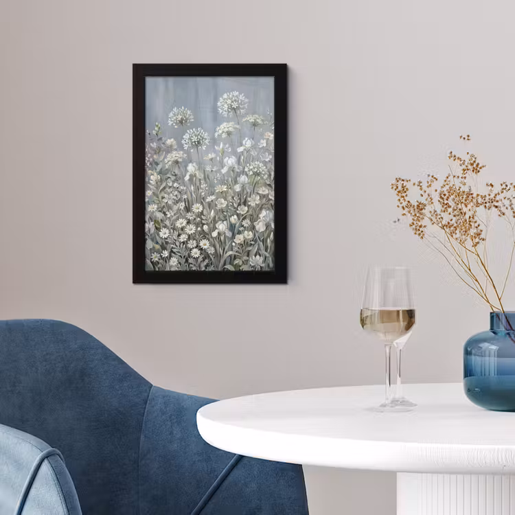 Bloemen - Botanisch - Blauw fotolijst zwart zonder passe partout klein -sfeer4