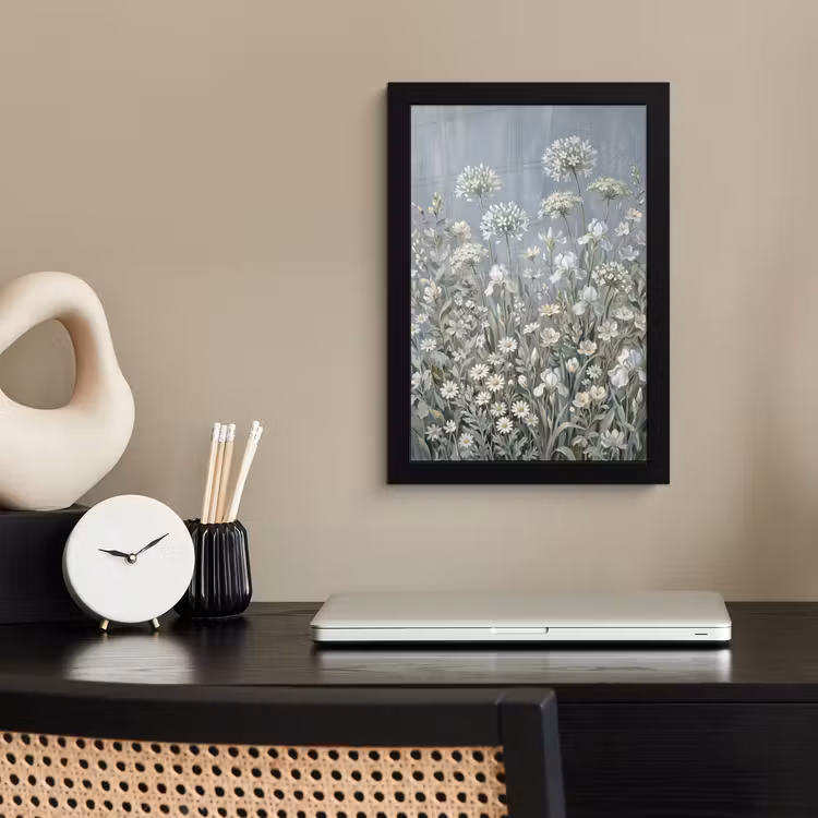 Bloemen - Botanisch - Blauw fotolijst zwart zonder passe partout klein -sfeer1