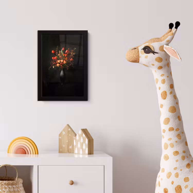 Bloemen - Takken - Boeket fotolijst zwart zonder passe partout klein -usfeer4_kinderkamer