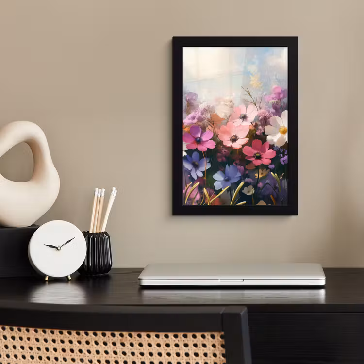 Bloemen - Kleurrijk - Bloei fotolijst zwart zonder passe partout klein -sfeer1