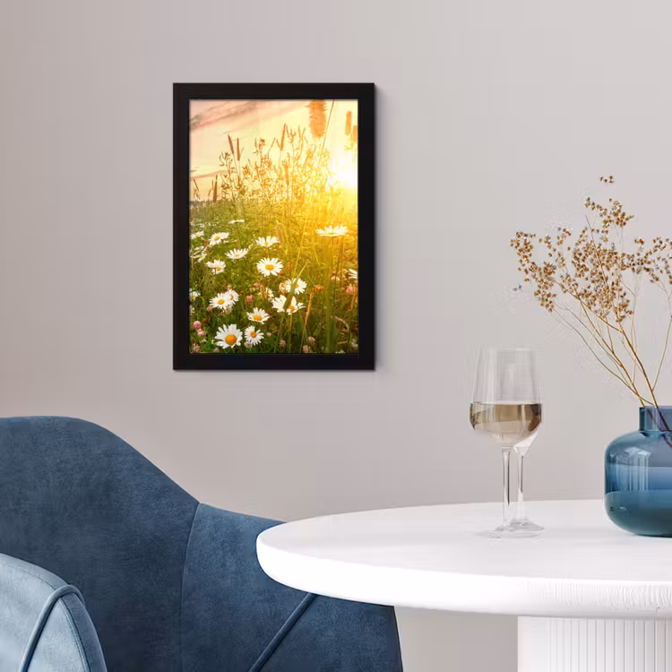 Bloemen - Madelief - Natuur - Zon - Horizon fotolijst zwart zonder passe partout klein -sfeer4