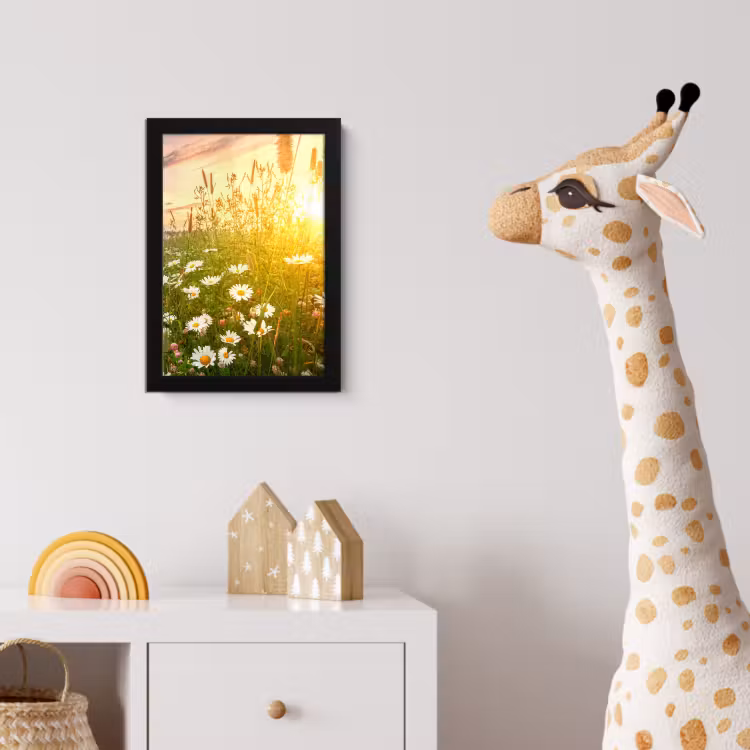 Bloemen - Madelief - Natuur - Zon - Horizon fotolijst zwart zonder passe partout klein -usfeer4_kinderkamer