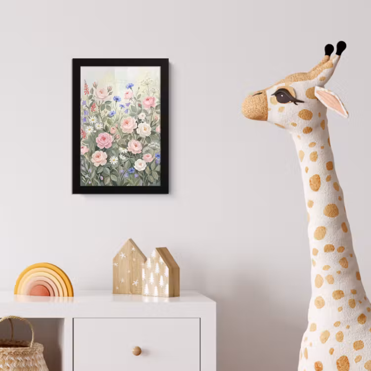 Bloemen - Tuin - Natuur - Kleurrijk fotolijst zwart zonder passe partout klein -usfeer4_kinderkamer