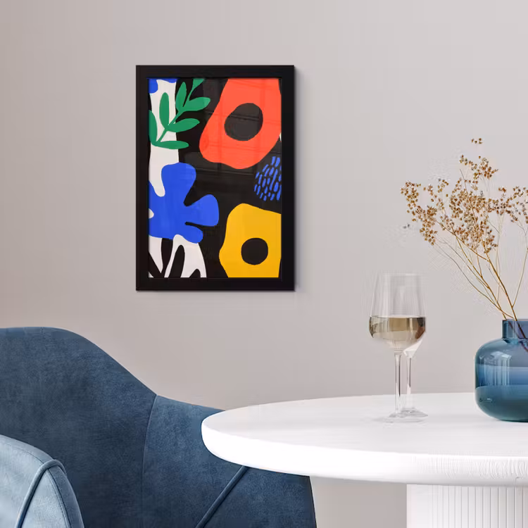Bloemen - Bladeren - Abstract - Zwart fotolijst zwart zonder passe partout klein -sfeer4
