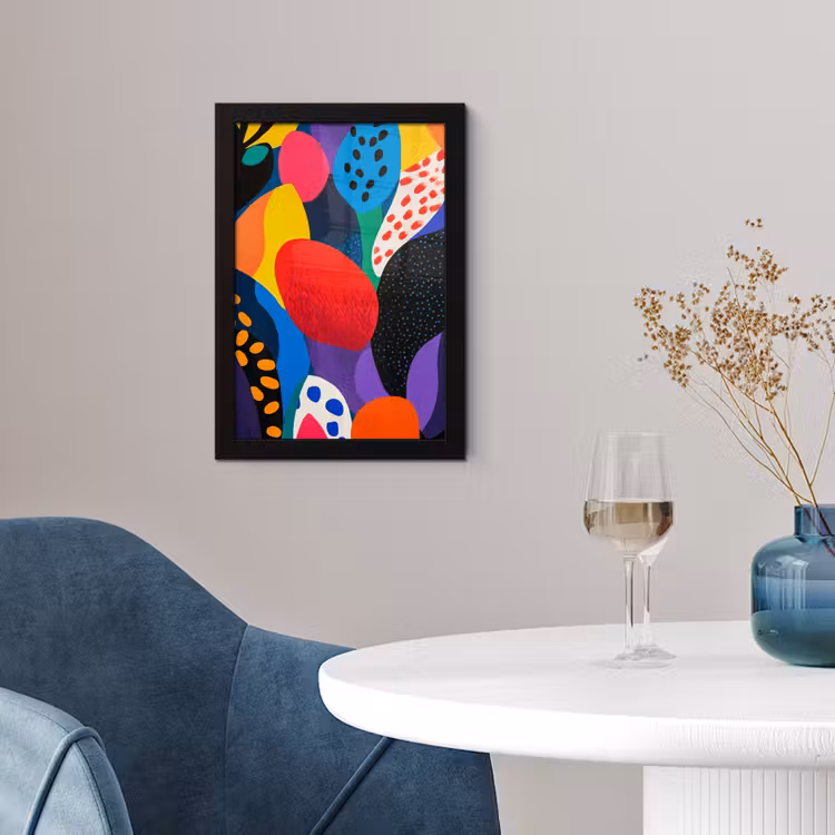 Bloemen - Bladeren - Abstract - Rood fotolijst zwart zonder passe partout klein -sfeer4