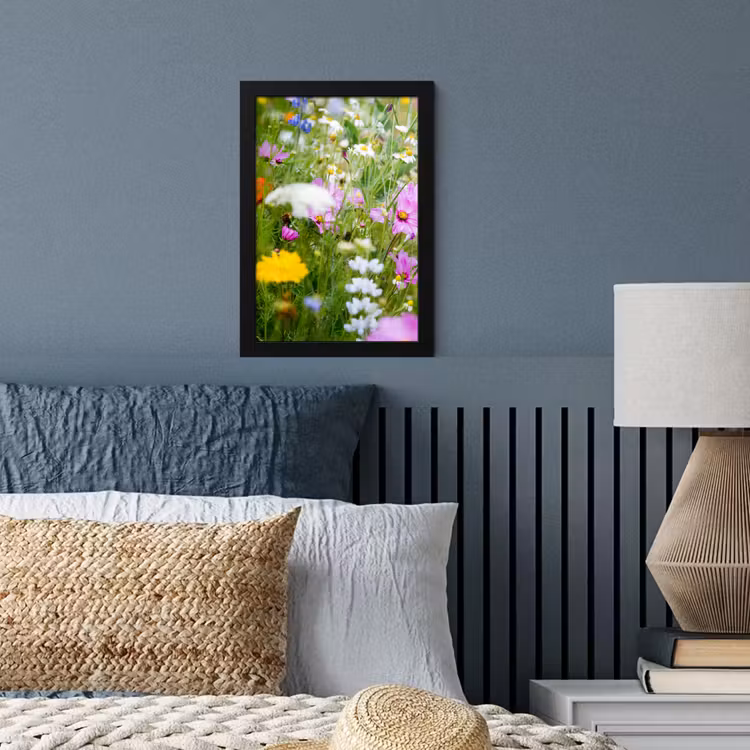 Bloemen - Natuur - Groen - Gras - Paars - Wit fotolijst zwart zonder passe partout klein -sfeer3