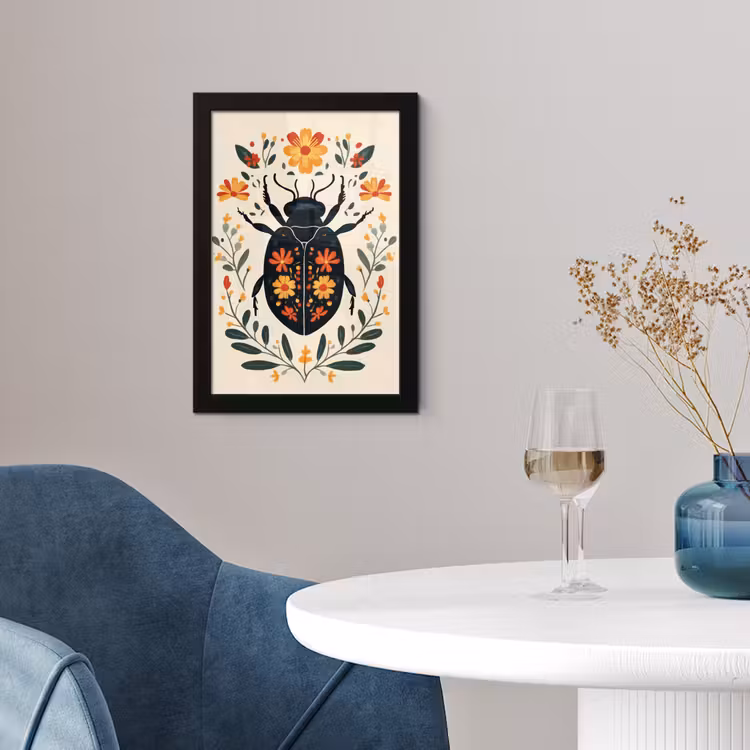 Bloemen - Oranje - Planten - Sierlijk fotolijst zwart zonder passe partout klein -sfeer4