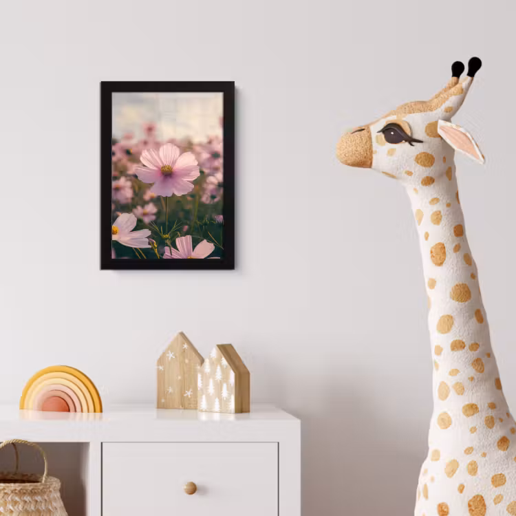 Bloemen - Paars - Wazig fotolijst zwart zonder passe partout klein -usfeer4_kinderkamer