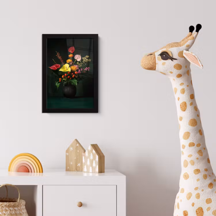 Bloemen - Vaas - Zwart fotolijst zwart zonder passe partout klein -usfeer4_kinderkamer