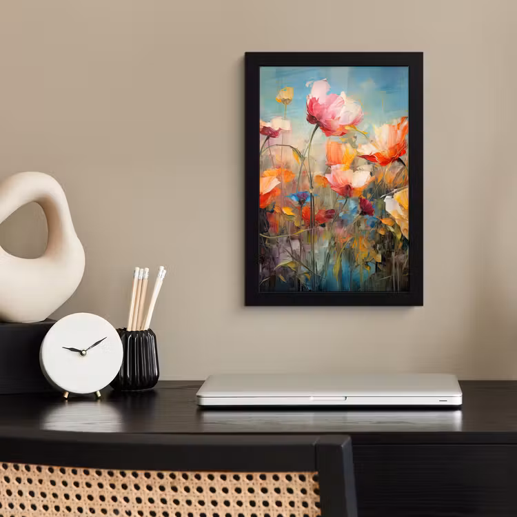 Bloemen - Watercolor - Kunst - Botanisch - Natuur fotolijst zwart zonder passe partout klein -sfeer1