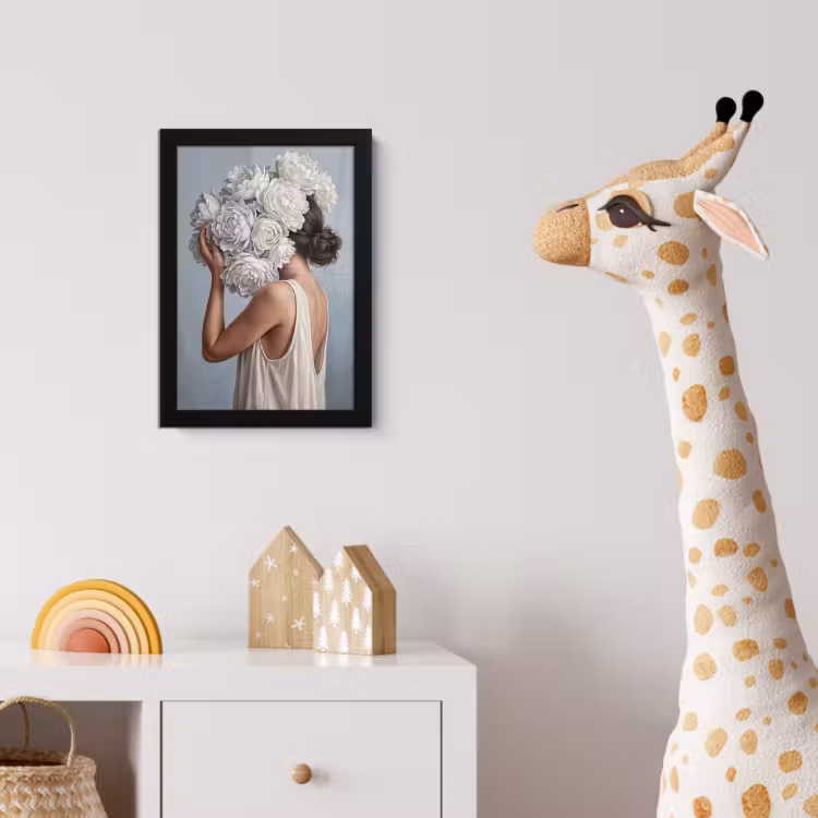 Bloemen - Vrouw - Wit fotolijst zwart zonder passe partout klein -usfeer4_kinderkamer