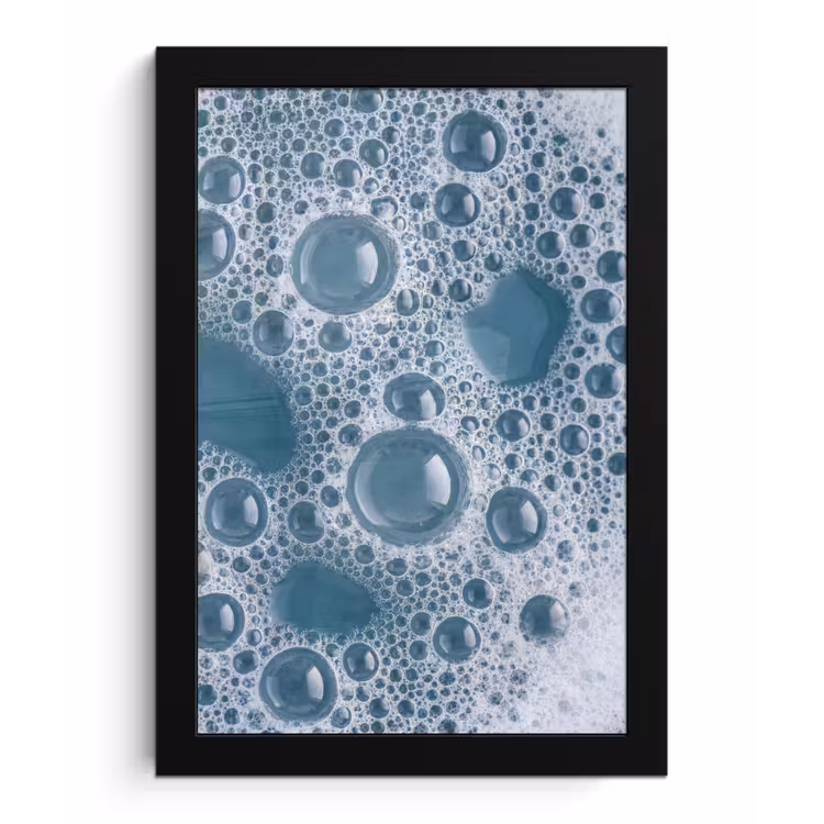 Schuim - Water - Textuur fotolijst zwart zonder passe partout klein -3d