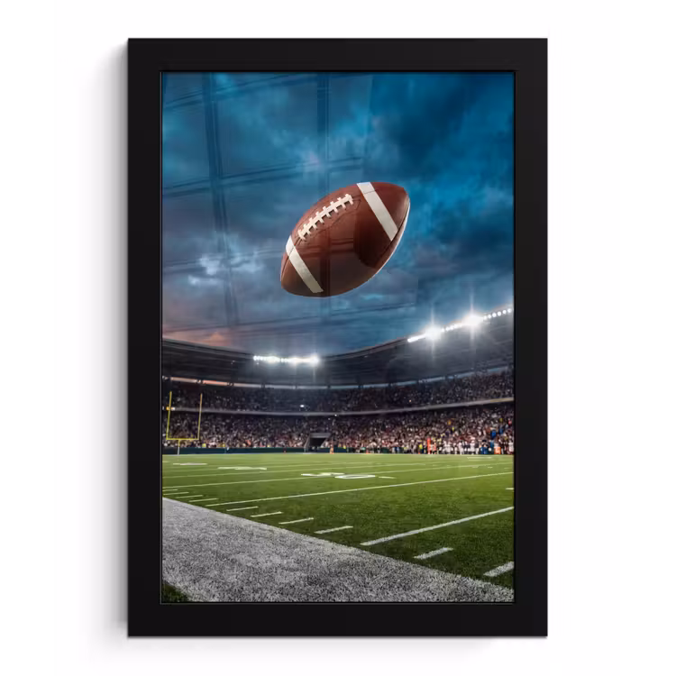 Football - Bal - Stadion - Sport fotolijst zwart zonder passe partout klein -3d