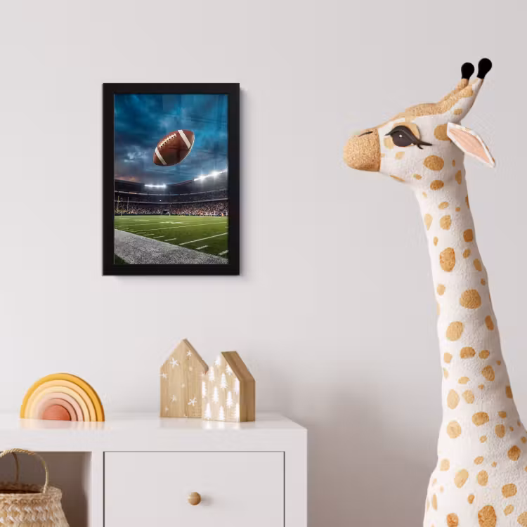Football - Bal - Stadion - Sport fotolijst zwart zonder passe partout klein -usfeer4_kinderkamer