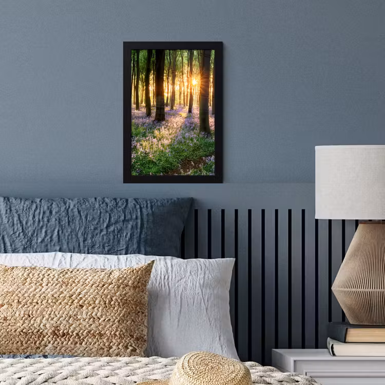 Bos - Bloemen - Lavendel - Zon - Paars - Natuur fotolijst zwart zonder passe partout klein -sfeer3