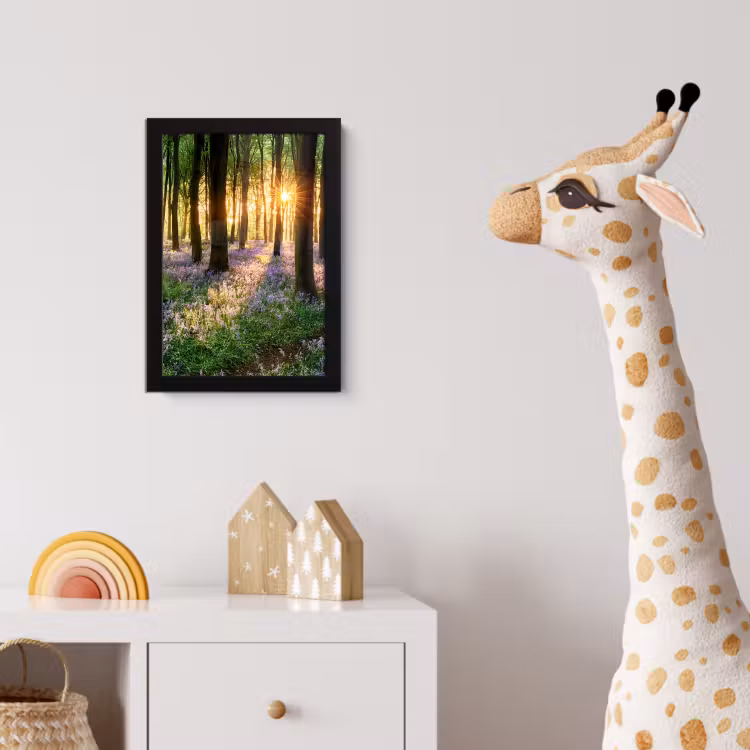 Bos - Bloemen - Lavendel - Zon - Paars - Natuur fotolijst zwart zonder passe partout klein -usfeer4_kinderkamer