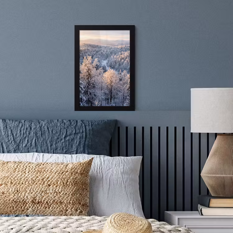 Bos - Bergen - Goud - Winter - Warm fotolijst zwart zonder passe partout klein -sfeer3