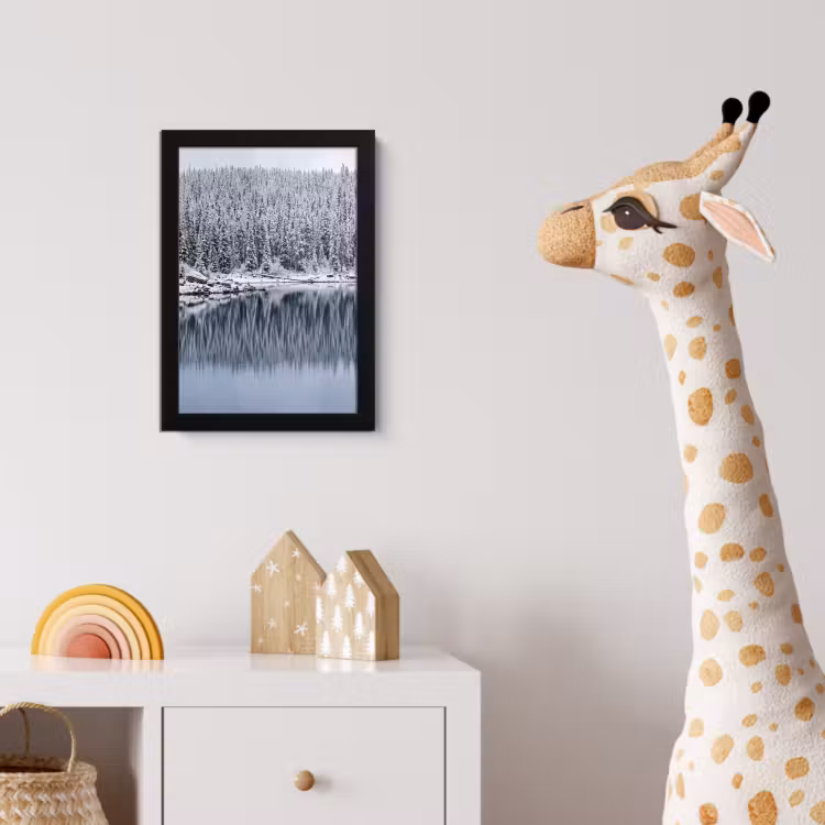 Bos - Reflectie - Meer - Winter - Serene fotolijst zwart zonder passe partout klein -usfeer4_kinderkamer